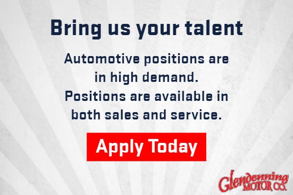 Apply today for open positions in sales and service 